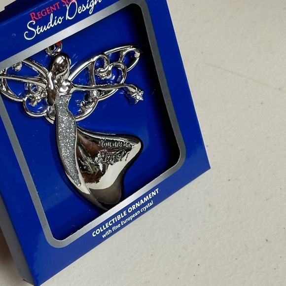 Angel figure christmas ornament Silverplated with European crystal - Picture 4 of 11